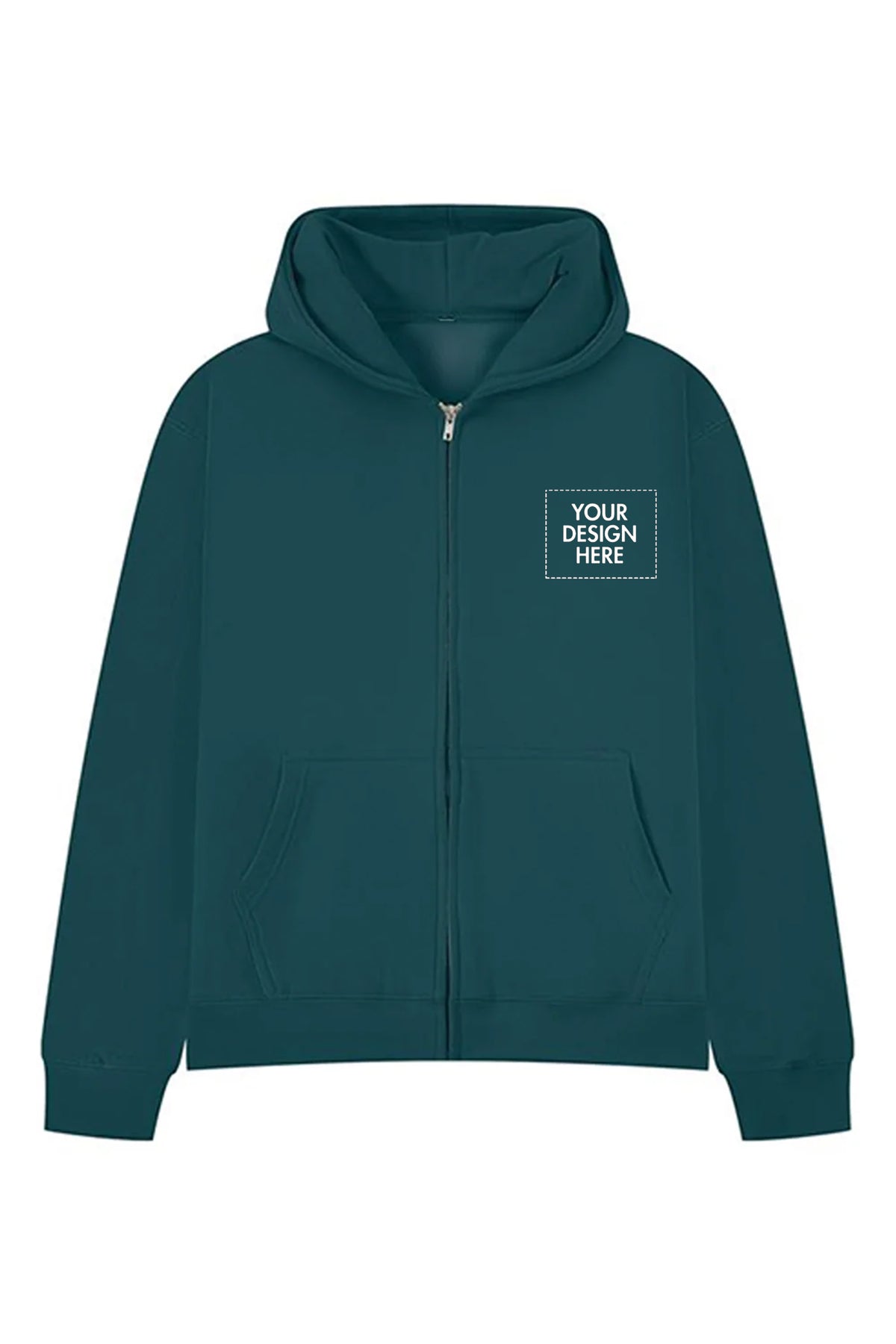 450GSM Core Heavyweight Oversized Custom Printed Zip Hoodie