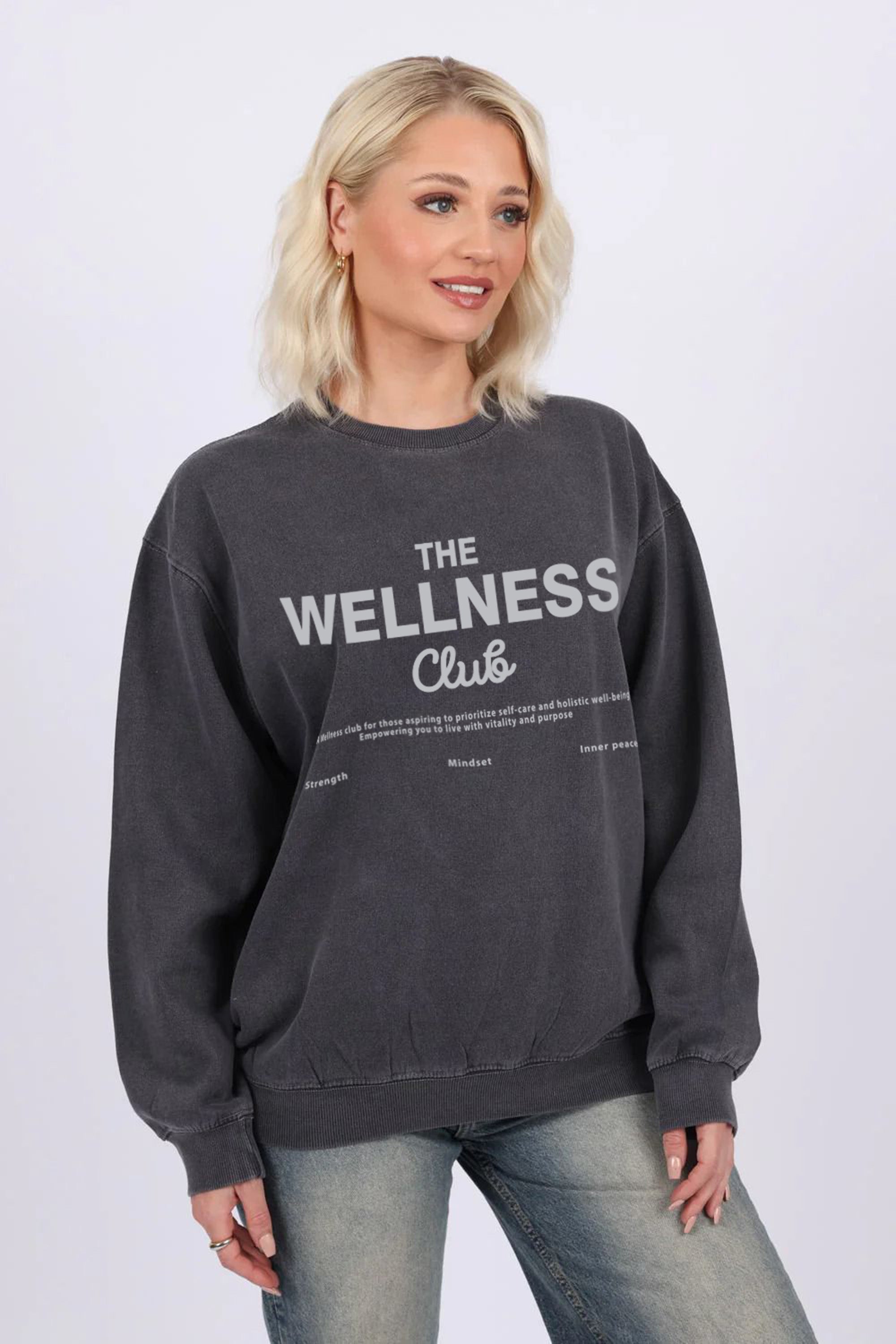 Overdye Sweatshirt In The Wellness Club Print (Custom Packs)