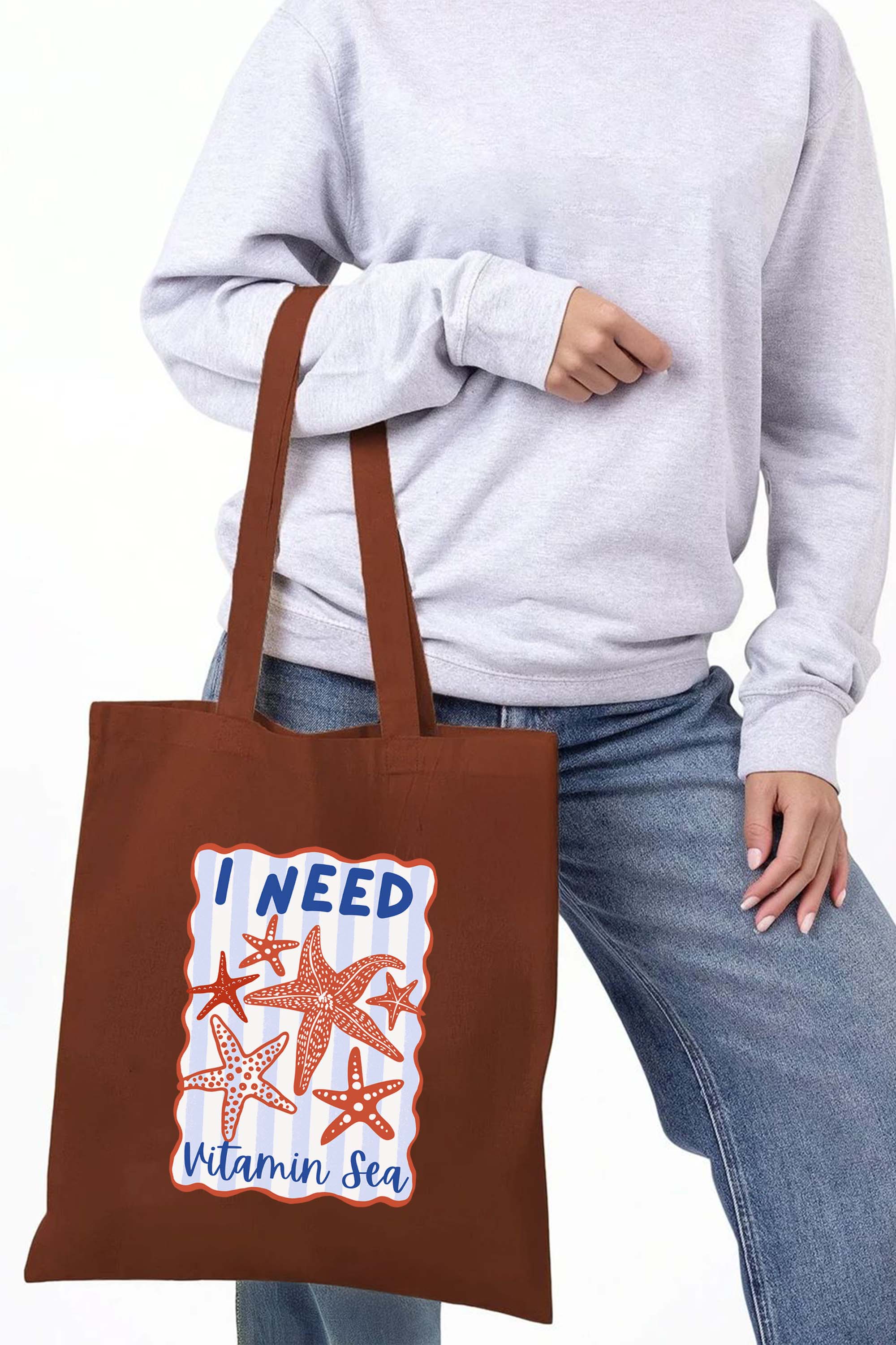 I Need Vitamin Sea Printed Tote Bag