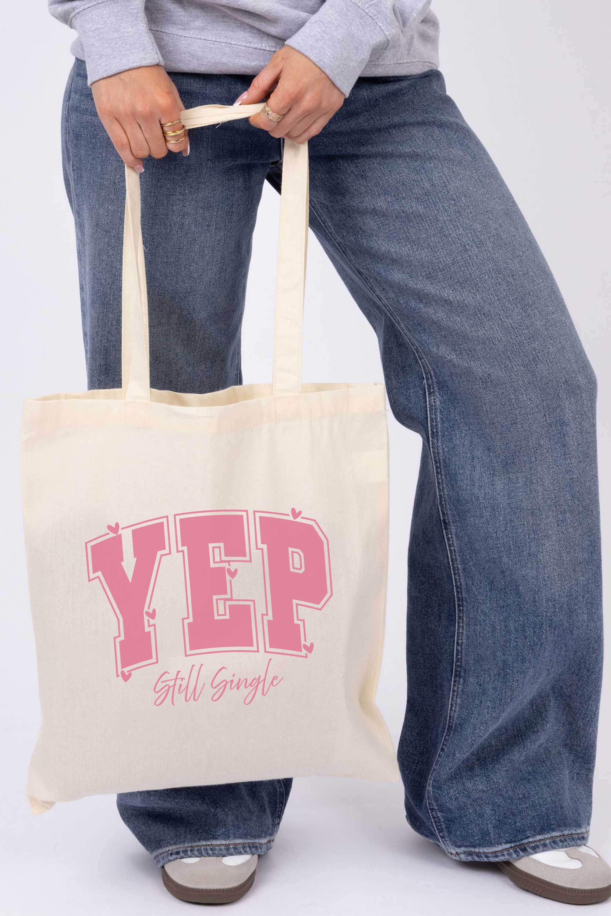 Yep Still Single Valentine Printed Cotton Tote Bag