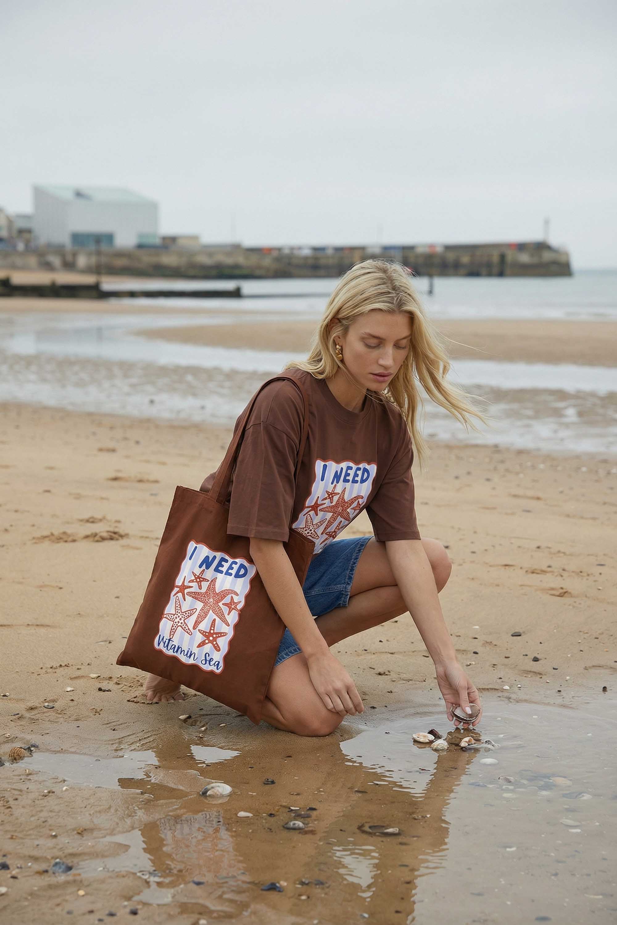 I Need Vitamin Sea Printed Tote Bag