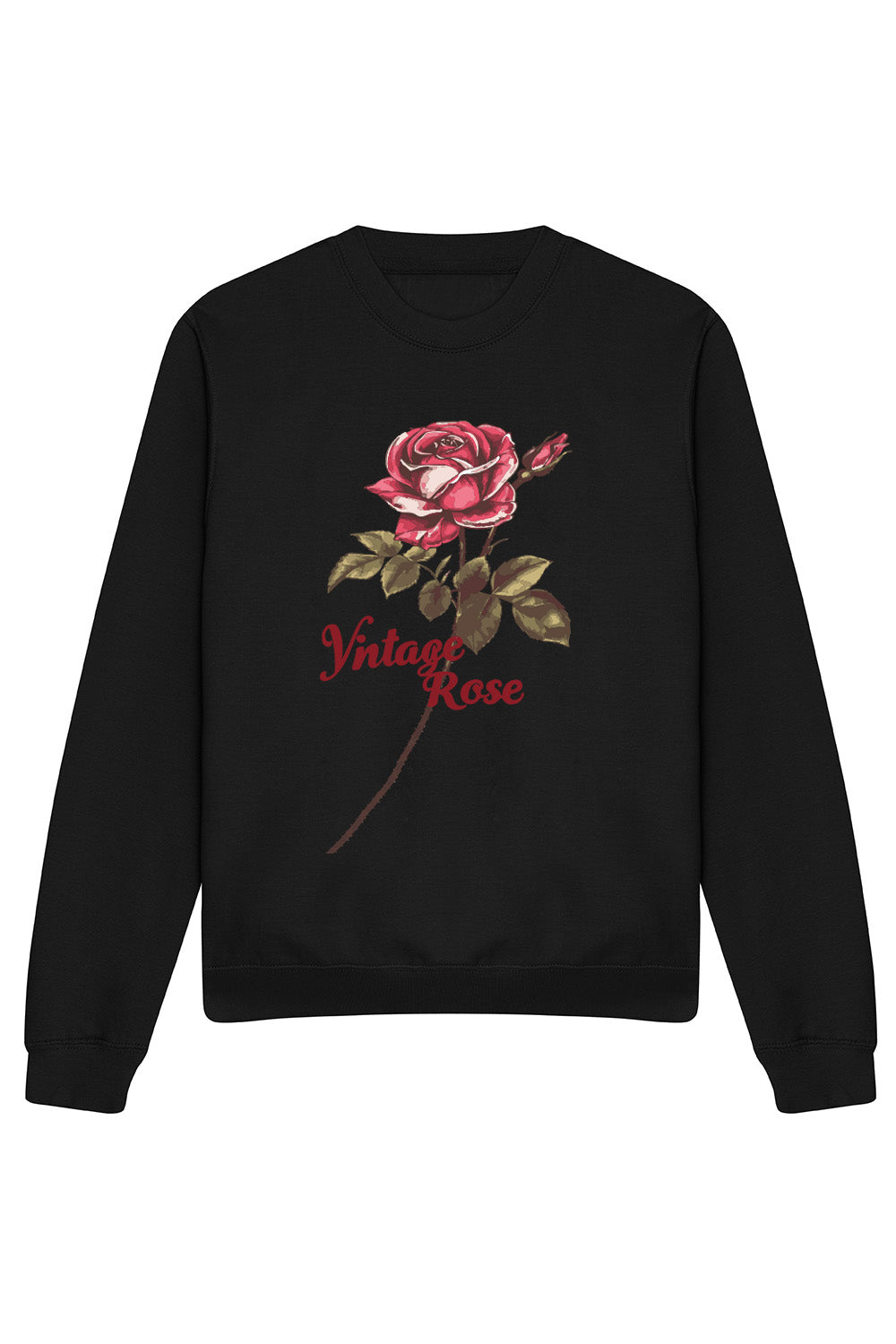 Vintage Rose Sweatshirt In Black (Custom Pack)