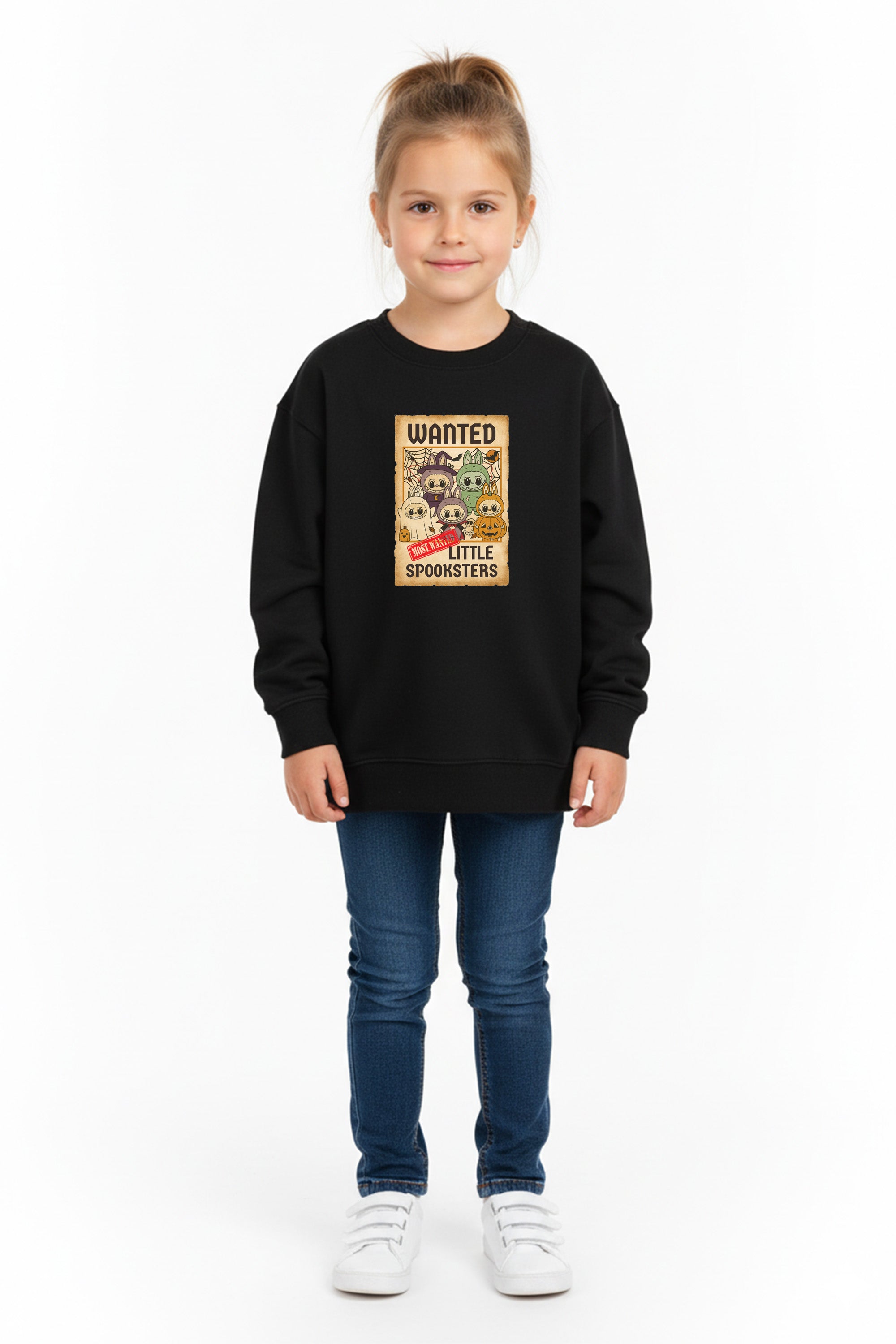 Kids Halloween Labubu Spooksters Printed Sweatshirt