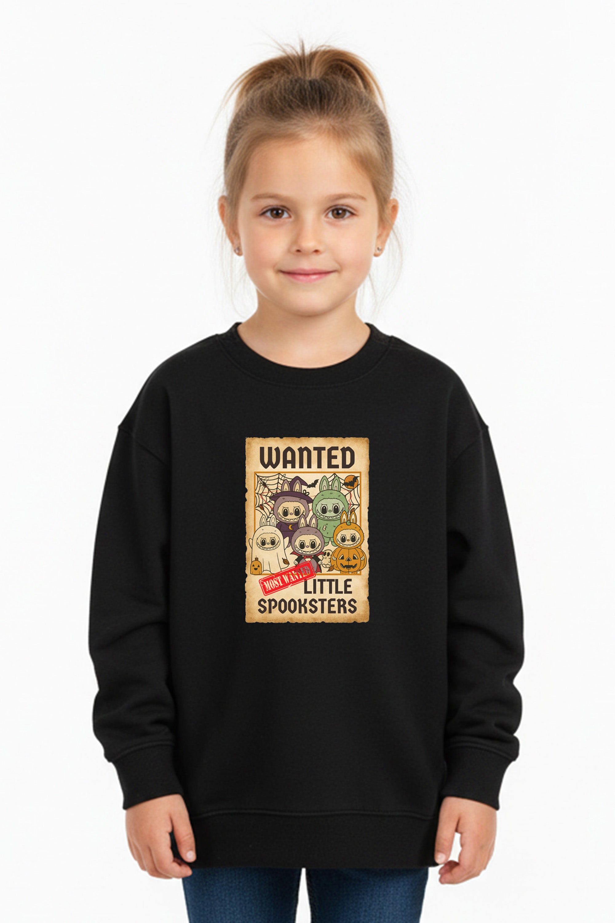 Kids Halloween Labubu Spooksters Printed Sweatshirt