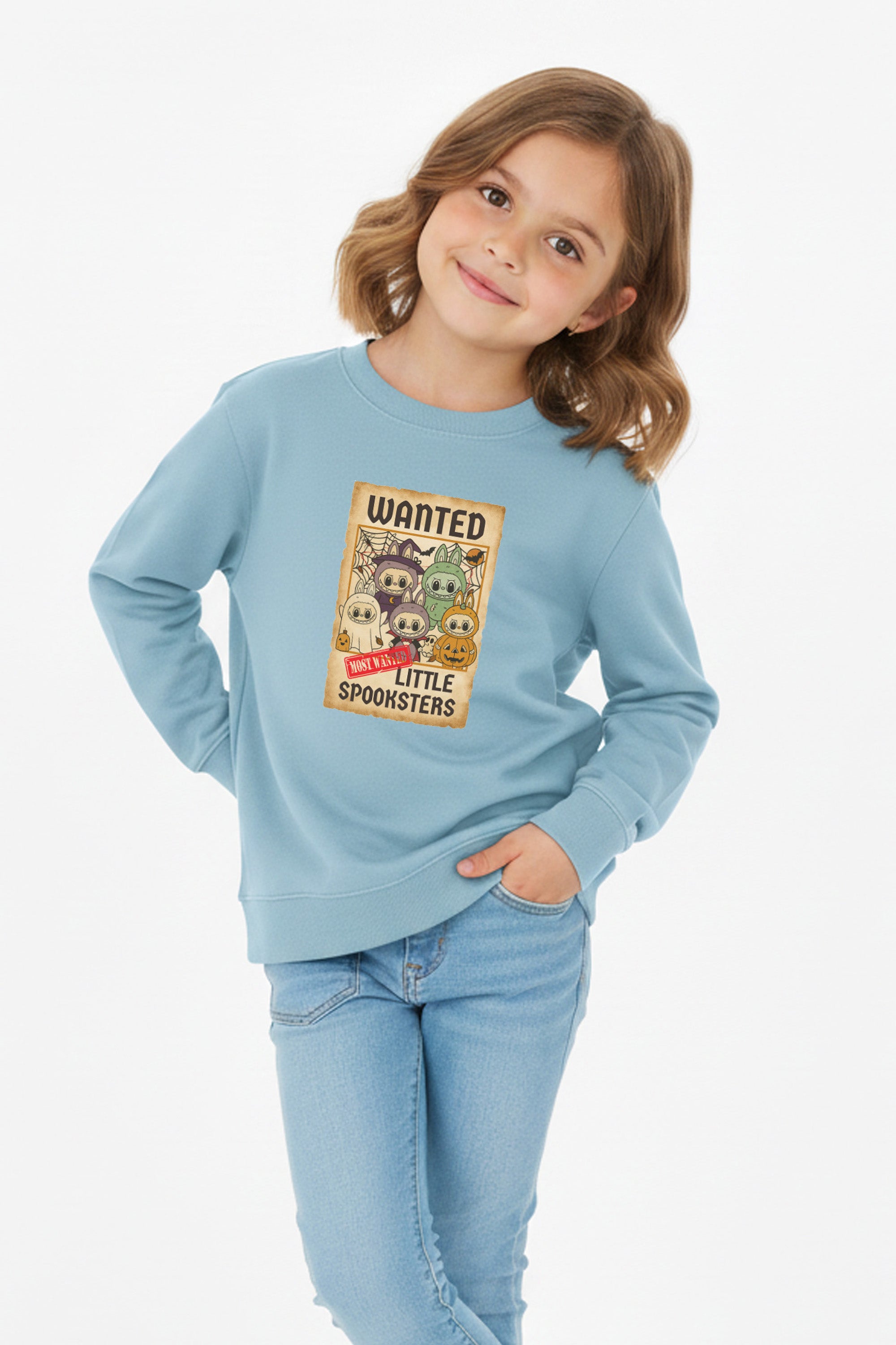 Kids Halloween Labubu Spooksters Printed Sweatshirt