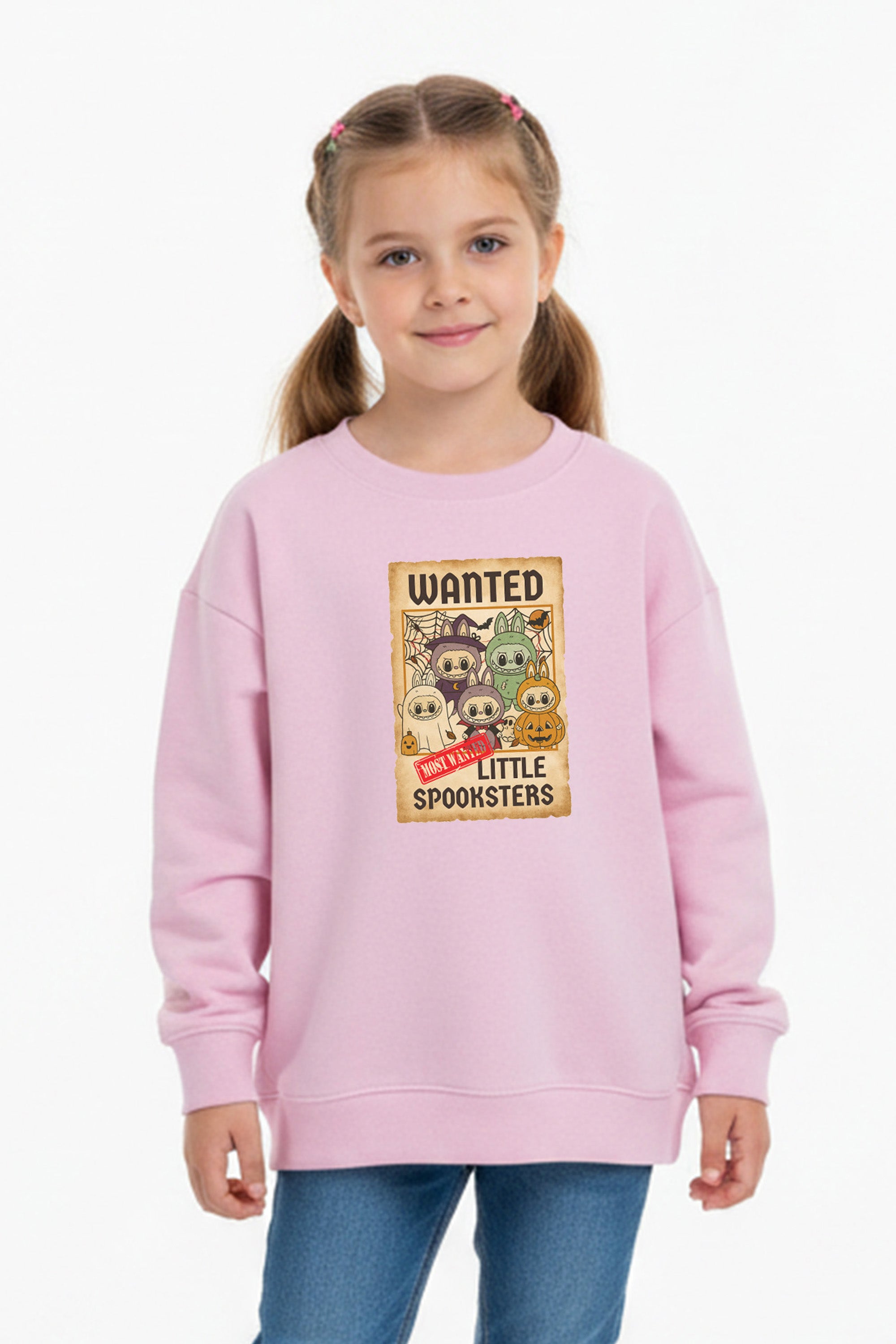 Kids Halloween Labubu Spooksters Printed Sweatshirt