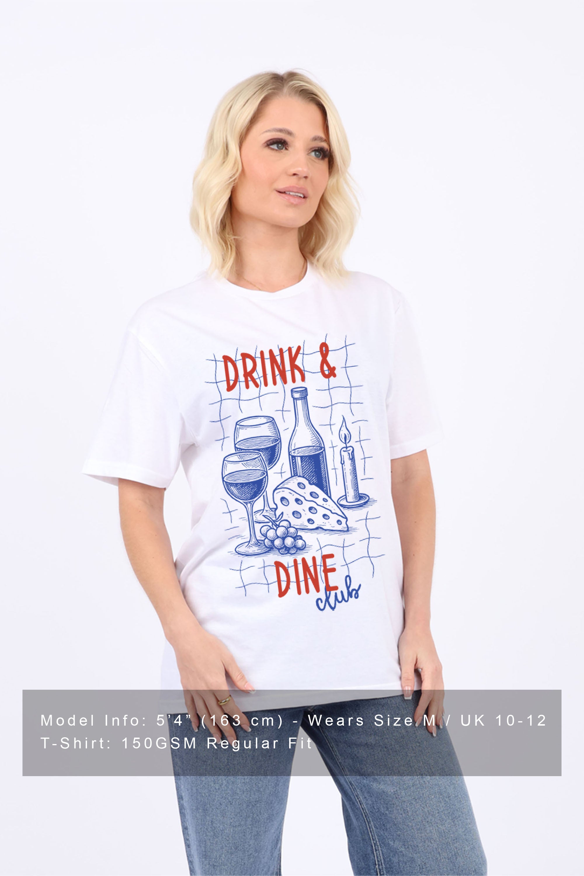 Regular Fit T-shirt in Drink And Dine Print (Custom Pack)