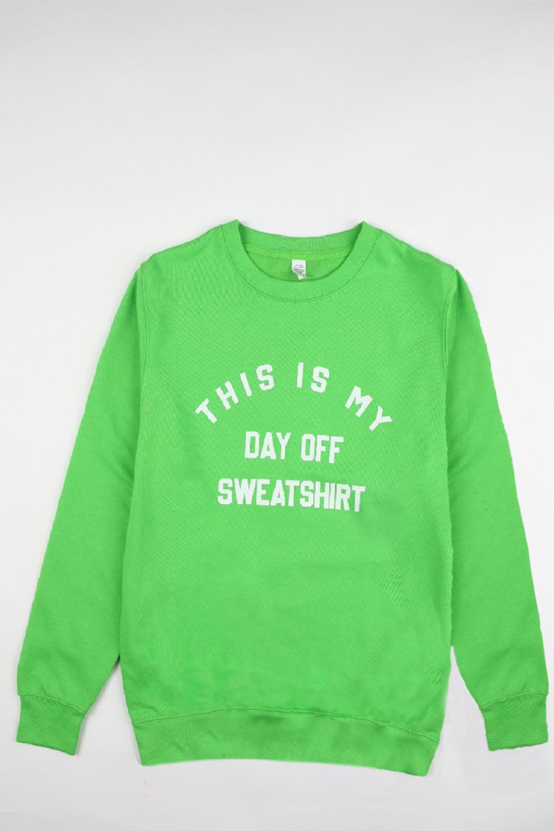 Day Off Slogan Oversized Sweatshirt (Pack of 6)